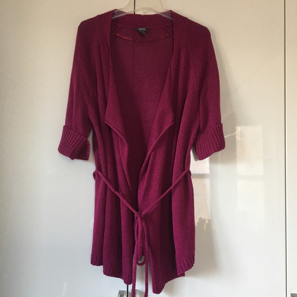 3/$50 Kenneth Cole Reaction Cardigan/Sweater Wine Size-Medium. NWOT.